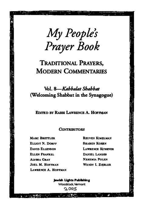 Shabbat shalom umivorach. . Shabbat prayer book pdf